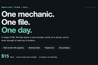 build one small HTML5 game mechanic as a working single file