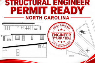 civil structural engineer stamp for north carolina permit approval drawings