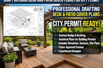 draft outdoor deck and patio cover plans for city permit