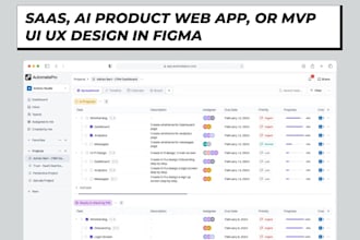 design saas, ai product, web app, or mvp UI UX in figma