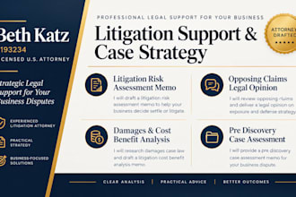 opposing claims and deliver legal opinion on your exposure and defense strategy