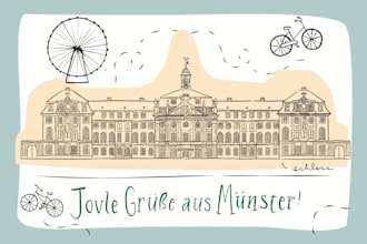 illustrate buildings in a unique, beautiful style