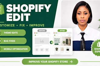 edit customize fix optimize shopify store shopify website shopify bug fix