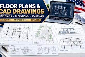 create detailed floor plans, site plans, elevations, cad drawings and 3d designs