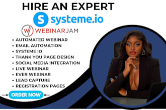 setup systeme io, lead page sales funnel webinarfuel webinar funnel live webinar