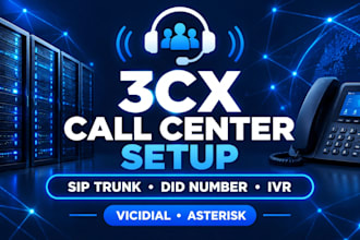 setup 3cx call center did number sip trunk ivr vicidial asterisk