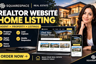 build squarespace realtor website home listing  agent website