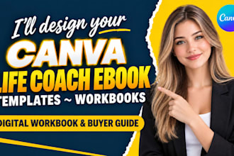 design canva life coach ebook, coaching templates and online courses