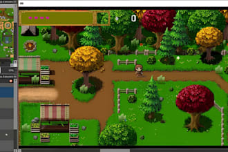 create pixel art tileset, rpg tileset game environment, background and 2d assets