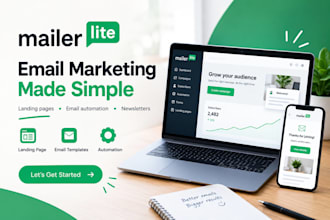 set up mailerlite website, landing page and email automation
