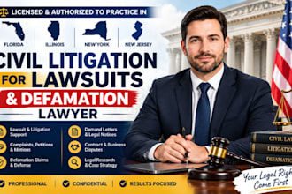 licensed florida illinois ny nj civil litigation for lawsuit lawyer defamation
