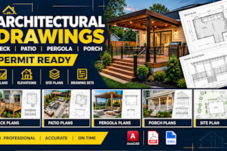 create deck patio pergola porch permit drawings and blueprints