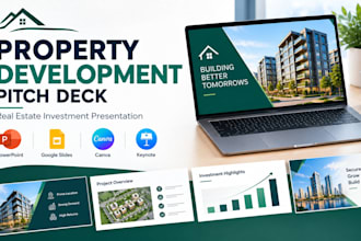 design property development pitch deck, real estate investment presentation