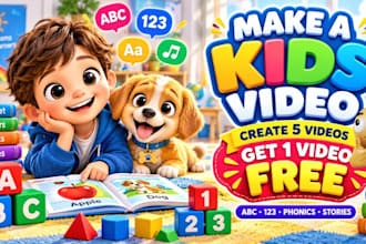 create stunning ai animated stories, ai video art, 3d cartoon for kids