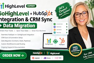 setup gohighlevel hubspot integration CRM sync and data migration