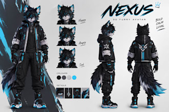 create 3d furry character model furry vrchat avatar 3d vrchat avatar 3d furry