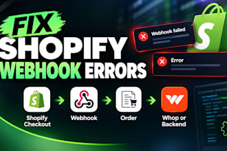 fix shopify webhook, checkout shopify api, payment gateways and whop integration