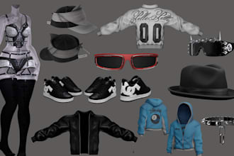 create custom vrchat assets, props, accessories, clothing, unity weapon, outfit