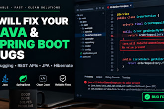 fix your java spring boot bugs, errors and backend issues
