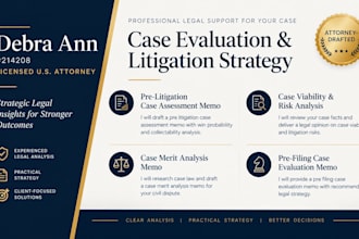 review your case facts, deliver a legal opinion on case viability and litigation