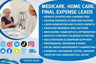 generate medicare home care leads landing page final expense insurance website