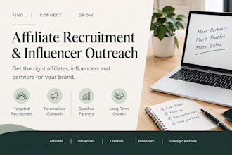 recruit targeted affiliates and influencers for your brand