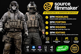 create, port, and rig sfm, l4d2, tf2 model, fnaf model, edit sfm model, vrchat