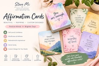 design beautiful affirmation cards, inspirational quote cards and printable card