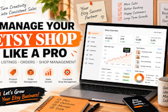 manage your etsy shop, listings, SEO and orders