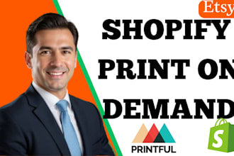 design shopify esty printify pod store print on demand website printiful