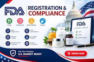 do fda registration, compliance, US agent, product listing and label review