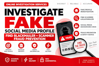 investigate fake social media profile, find blackmailer scammer fraud prevention