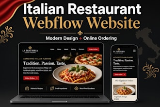 design a modern italian restaurant webflow website, or convert figma to webflow