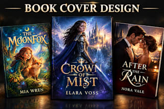 do illustration book cover design, kindle book cover, fantasy book cover