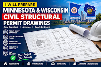 prepare minnesota wisconsin civil structural permit drawings