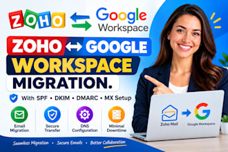 migrate zoho mail to or from google workspace with sdf dkim dmarc mx setup