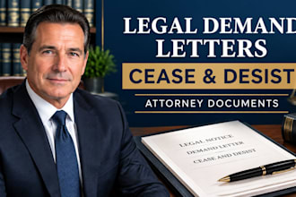 draft a strong legal demand letter, cease and desist  or legal notice