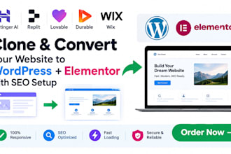 clone convert hostinger ai replit lovable wix website to wordpress elementor seo
