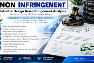 do analysis of patent infringement and draft a non infringement letter
