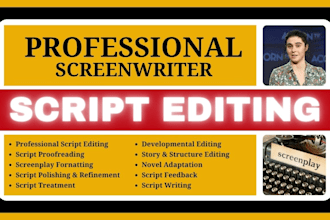 edit, proofread, format, screenplay feature film script movie script editing
