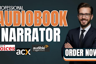 be your audiobook narrator with american male voice over and acx quality