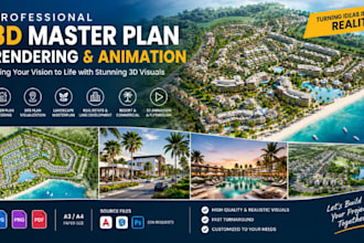 design 2d 3d architectural master plan, site plan and landscape render