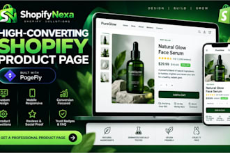 create a shopify product page with pagefly