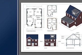 draw UK house extension and loft conversion planning drawings
