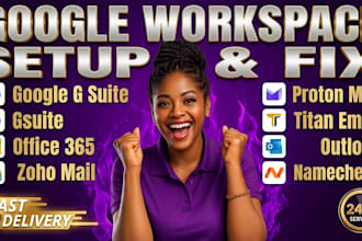 setup google workspace gsuite microsoft office 365 zoho mail proton titan email