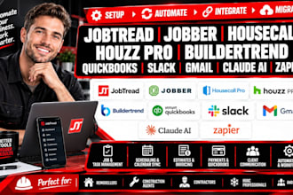 jobtread jobber housecall houzz pro buildertrend quickbooks slack gmail zapier