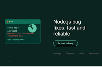 fix bugs and errors in your node js backend