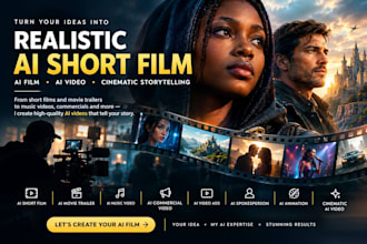 be your ai filmmaker animator for short films realistic video ai film for brands