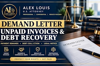 draft a demand letter for unpaid invoices debt recovery or collection