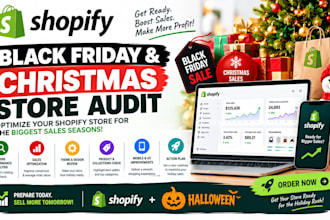 design shopify black friday christmas store audit dropshippig halloween redesign